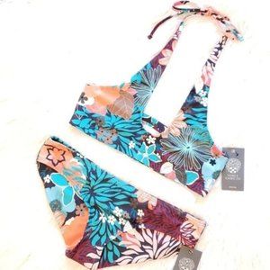 Vince Camuto Floral Halter Bikini Set
